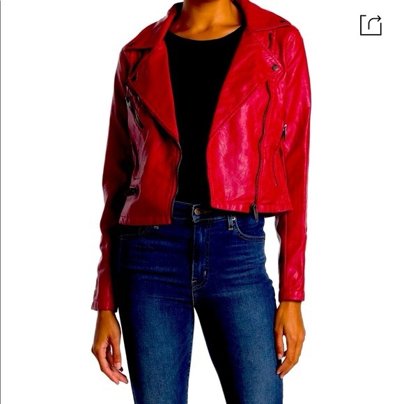 Blank NYC Red Leather Jacket - Picture 1 of 6